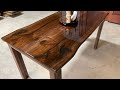 Stunning Black Walnut Dining Table with Epoxy top