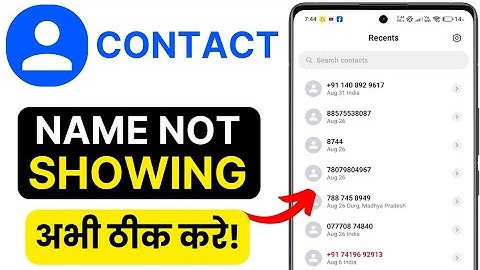 Contact Name Not Showing in Call Log Fix 🔥 | Call History Not Showing Names | Phone Contact Problem