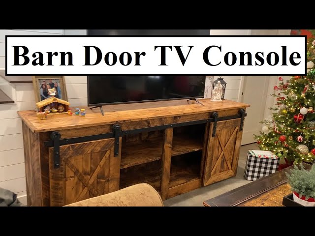 Rustic Farmhouse TV Stand With Barn Doors