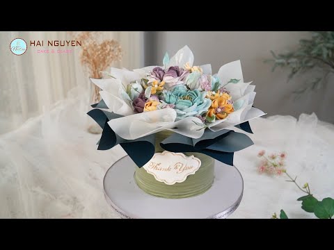 Cch  To Hnh Bnh Sinh Nht Hnh B Hoa Cc Xinh Xn  How To Make A Beautiful Flower Cake