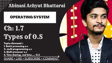 Ch:1.7 Types of Operating System and function of Operating system for bsc csit, bca, bit..by Achyut