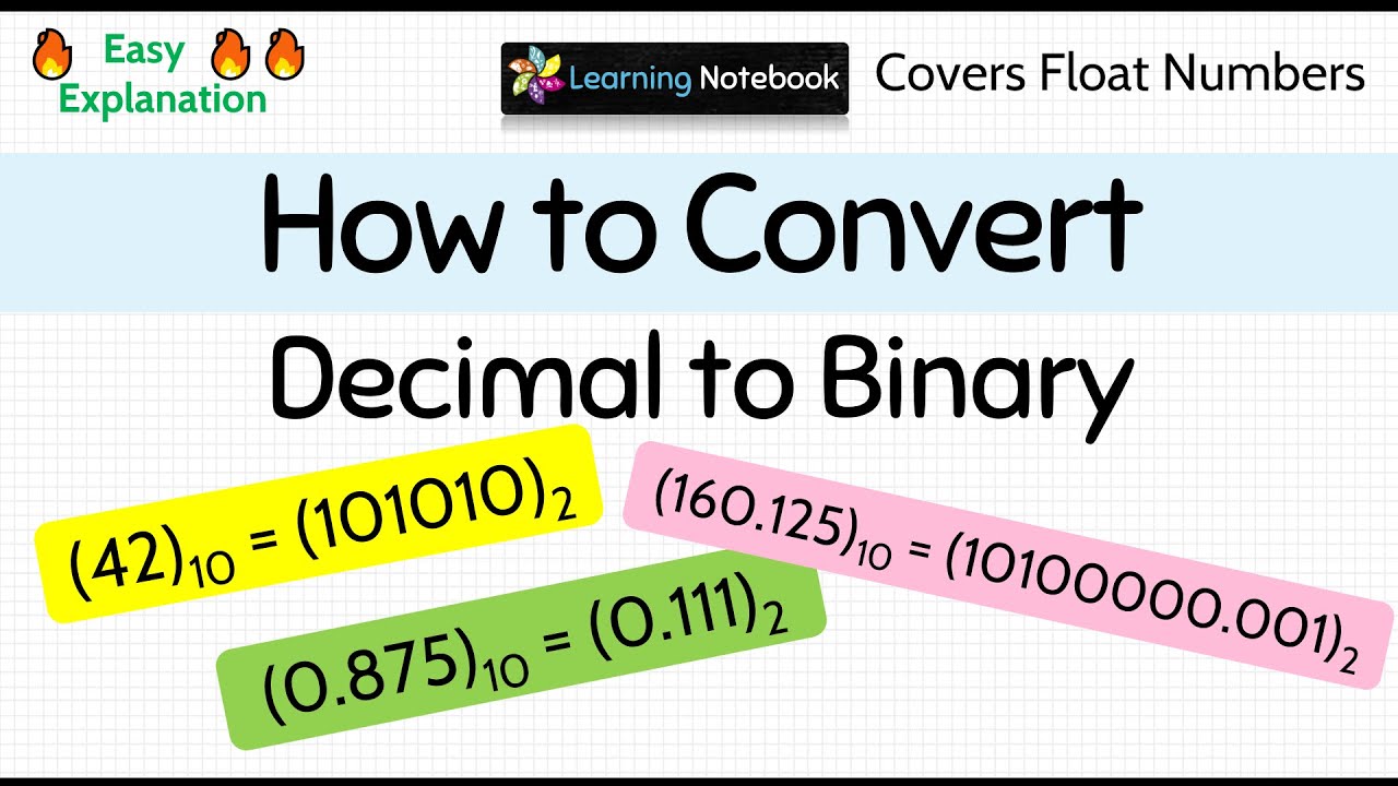 How to convert decimal to binary - YouTube