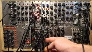 M1xXOR Sequencing LFO and Gates as CV to Dual Lil' Monster VCOs