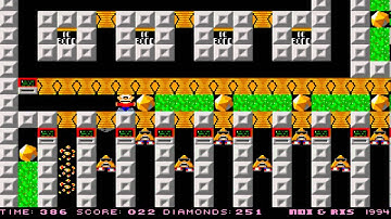 AMIGA Bond Mine 15 BONDMINE OCS BOULDERDASH CLONE BOULDER DASH EMERALD MINES FROM EMERALD WEB