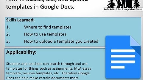 How to find, use, and upload templates in Google Docs.