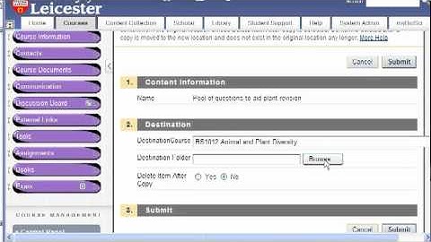 Adding a menu button in Blackboard