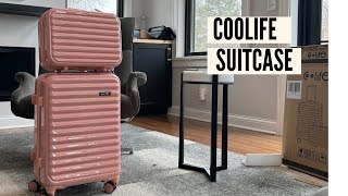 I surprised my daughter with this Coolife suitcase set with cosmetics bag