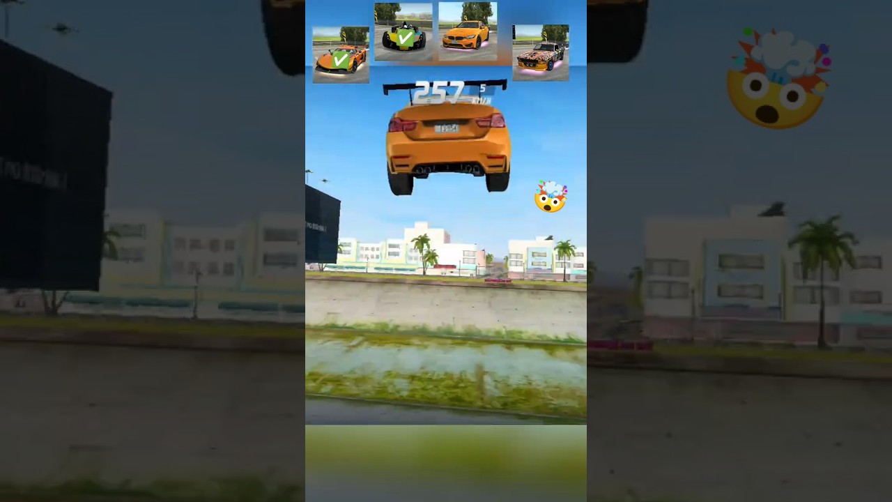 Top 5 Cars Challenge Through Bridge //Extreme Car Driving Simulator // Who Will Win🤔? #shorts EP47