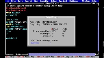 74. c programing language // print square number using while loop