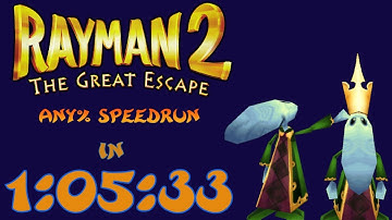Rayman 2 Any% Speedrun (PC) in 1:05:33 Loadless (1:06:29 RTA)