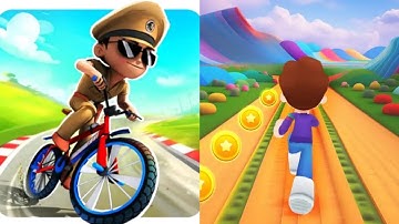 Little Singham Cycle Race VS Kooply Run: Subway Craft Game 2025 Gameplay Android, ios