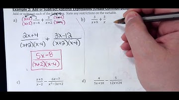 HA2 9-5 Notes Video (add and subtract rational expressions)