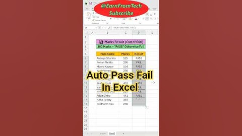 This Excel Trick Decides PASS or FAIL Automatically 😱 #shorts #shortsviral #viral