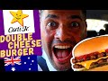 British Trying Australian Fast Food For The First Time | Double Cheeseburger Carls Jr