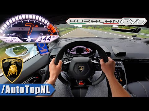 LAMBORGHINI HURACAN EVO *344km/h* on AUTOBAHN [NO SPEED LIMIT] by AutoTopNL