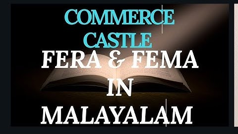 FERA & FEMA (IN MALAYALAM) UGC-NET COMMERCE UNITWISE CLASS