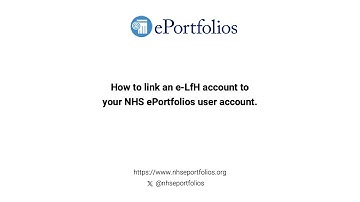 How to link an e-LfH account to your NHS ePortfolios user account