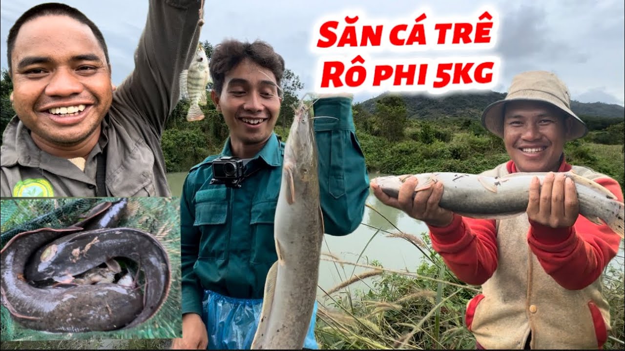SĂN CÁ TRÊ ,RÔ PHI 5KG NGÀY MƯA BÃO VÀ CÁI KẾT