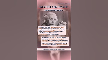 Myth or Fact: Did Einstein Fail Math? #history #historicalmyths