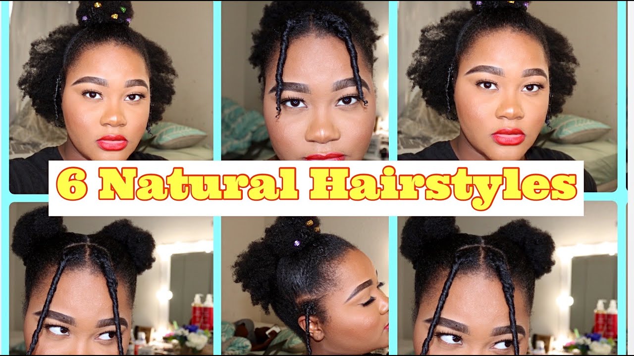 NATURAL HAIRSTYLES ON 4B/ 4C HAIR | QUICK AND EASY QUARANTINE FRIENDLY ...