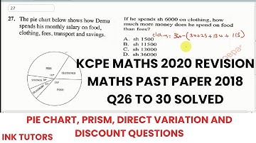 KCPE 2020.KCPE PAST PAPERS MATHEMATICS.(KCPE MATHS 2018 QUESTIONS AND ANSWERS)KCPE past papers 26-30
