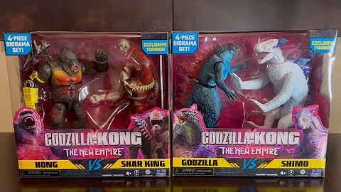 Playmates GXK Kong vs. Skar King & Godzilla vs. Shimo Diorama Sets double review!