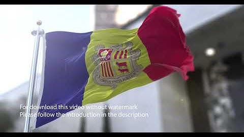 Andorra flag with 3d effect blowing in the wind 3D Flag V2