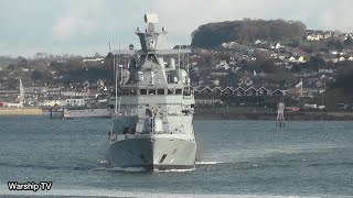 DEUTSCHE MARINE / GERMAN NAVY CORVETTE FGS BRAUNSCHWEIG F260 ENTERS DEVONPORT 22-11-24 (HIGHLIGHTS)