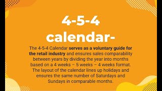 Week 3- Last Video re: 4-5-4 calendar Actualización