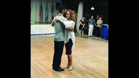 Maria A Jimenez and Kevin Ordonez marking the Step for The Tango class