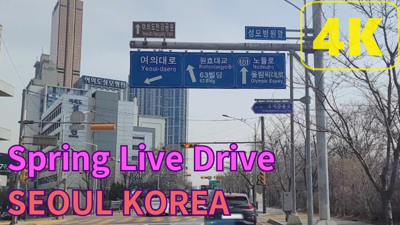 Spring Live Drive SEOUL KOREA 韓国ソウル春ライブドライブ 봄이 오고있는 한국 서울 라이브드라이브