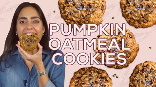 Pumpkin Oatmeal Chocolate Chip Cookies - Two Spoons