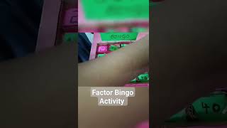 #Factor bingo project                                               #Maths #activity
