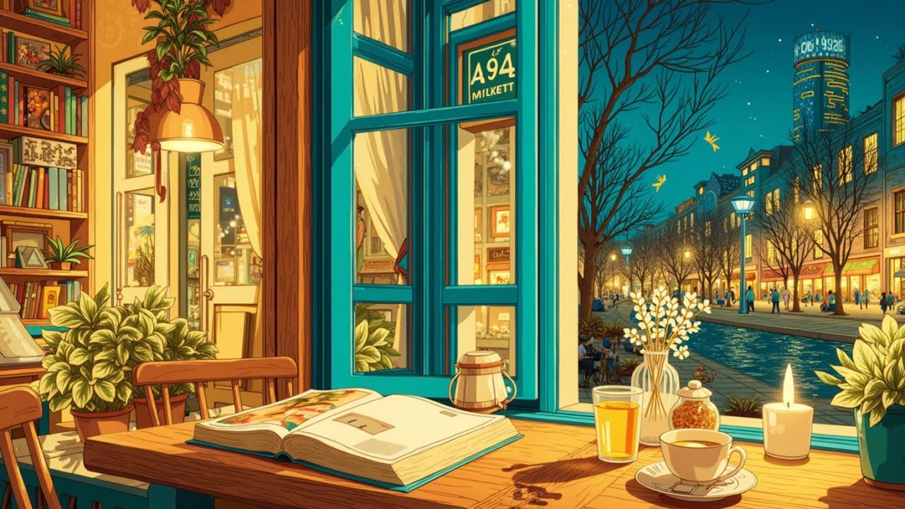 Теплая Атмосфера: Lofi Chill & Hip Hop в Уютном Парижском Кафе, Ночные Улицы Города