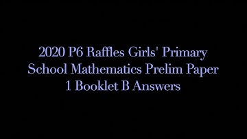 2020 P6 Raffles Girls