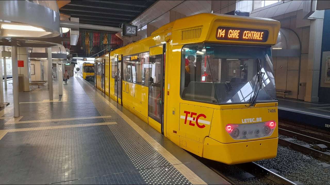 Trams On The Light Metro In Charleroi, Belgium.