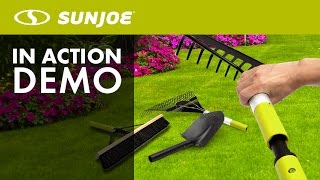 Sun Joe Raker Joe Leaf Scoops SJLS01 SJ-HS101 -Sun Joe SwitchStik 4-in-1 Interchangeable Tool System - Live Demo