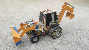How to make JCB at Home from Matchbox | DIY JCB Backhoe Loader | Mini JCB Science Project