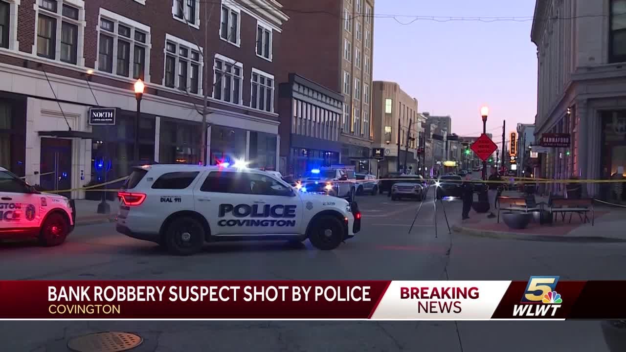 Bank robbery suspect injured after being shot by officers in Covington ...