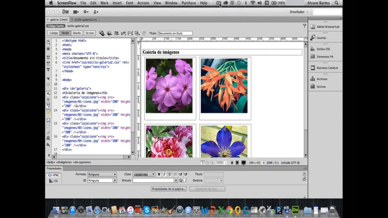 Galería con miniaturas en html y css - YouTube