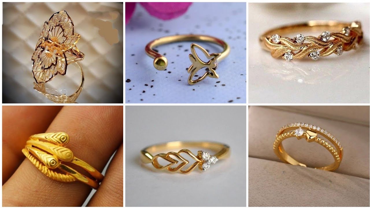 Latest light weight Gold Ring Designs with weight and Price - YouTube