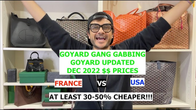 GoyardGangGabbing - Goyard Prices US vs France Feb2023 All 3 Totes / Sizes  - St Louis/Anjou/Artois 
