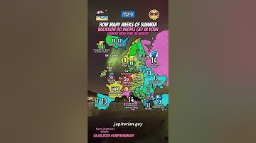 How many weeks of summer vacation do European countries get?🌞☀️ #shorts #map #geography #summer