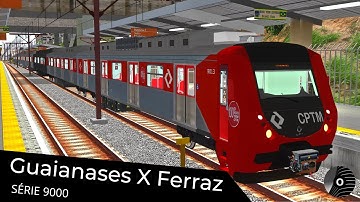 OpenBVE - GUAIANASES x FERRAZ DE VASCONCELOS com o TUE SÉRIE 9000 da CPTM! Linha 11 Coral