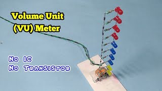 How to Make VUmeter, Easy & Simple/ Without IC: LED Meter for Audio Amplifier