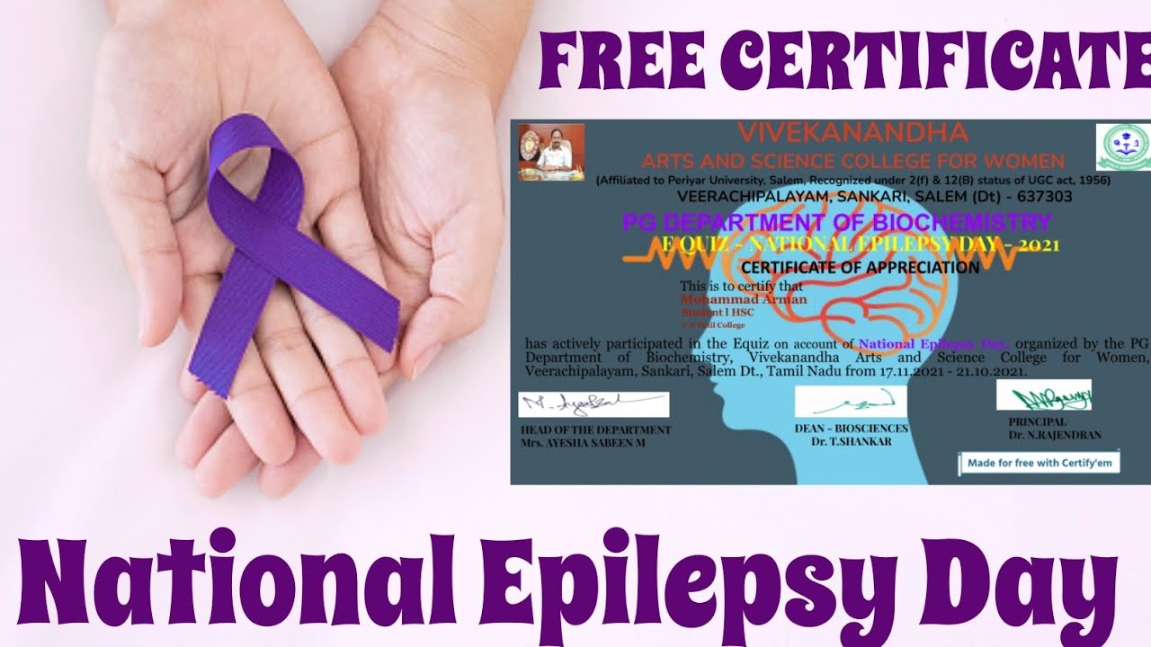National Epilepsy Day l Free Certificate Quiz l Quiz on Epilepsy With