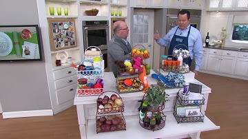 Gourmet Basics by Mikasa Set of 2 Round & Square Baskets on QVC