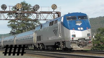 Amtrak at Tipton PRR Signal Bridge on NS Pittsburgh Line with P42DC 122 Pennsylvanian 43 in 2018