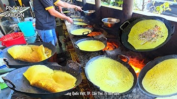 Kinh ngạc XƯỞNG BÁNH XÈO THỊT VỊT CỦ HỦ DỪA lớn nhất MIỀN TÂY : hơn 1 tạ gạo, hàng tấn củ dừa 1 ngày