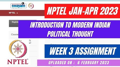 Introduction To Modern Indian Political Thought WEEK 3 ASSIGNMENT Solutions #nptelanswers #nptel2023